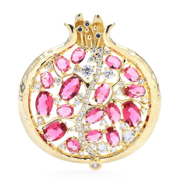 

pins brooches wuli baby crystal pomegranate for women 2color cubic zirconia fruits party office brooh gifts 230216, Gray