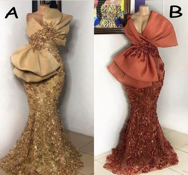 

big bow embroidery lace maternity prom dresses mermaid v neck special occasion party gowns for plus size women dubai arabic moroccan formal, Black