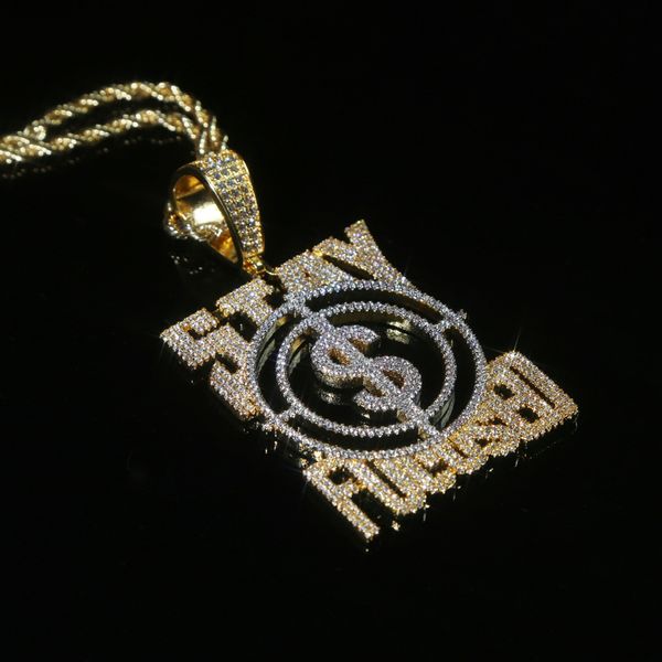 

new big us dollar money sign pendant necklace men rapper hip hop punk long rope chain women statement letter stay focused necklace jewelry, Silver