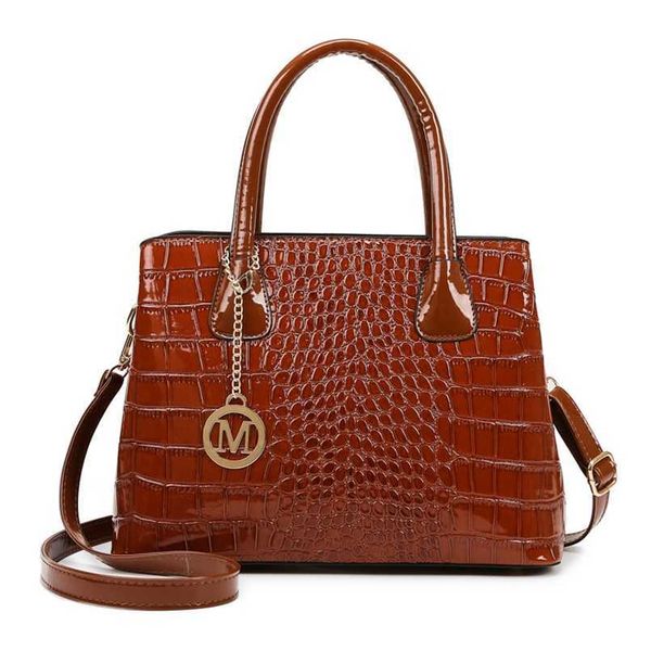 

crocodile large capacity bag women's spring and summer new women's bag popular embossed women's shoulder bag handbag