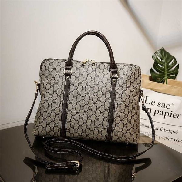 

winter new universal handbag for men and women large capacity commuter messenger bag printed contrast color briefcase bag shoulder bag