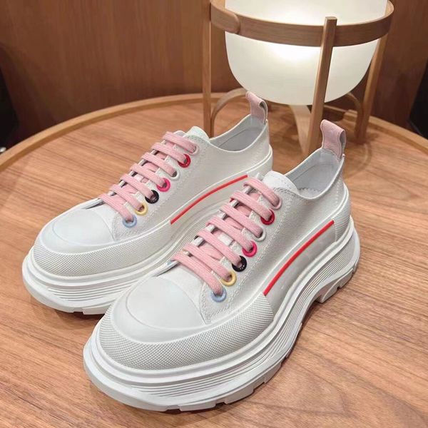 

designer tread slick canvas shoe boots casual shoes women men arrivals platform sneaker high triple white royal pale pink red 02, Black