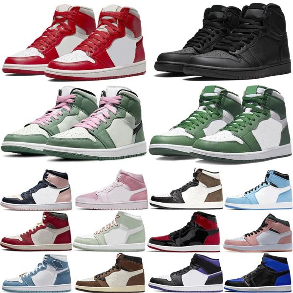 

designer jumpman 1 mid high 1s shoes split space jam phantom women washed pink black dark mocha palomino basketball sports sneakers rox6