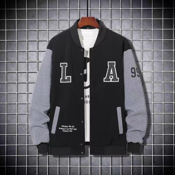 

mens jackets men slogan graphic colorblock bomber jacket without tee 230216, Black;brown