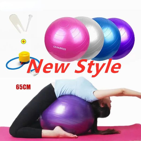 

65cm Yoga Balls Sports Fitness Balls Bola Pilates Gym Sport Fitball With Pump Exercise Pilates Workout Massage Ball New FY8051