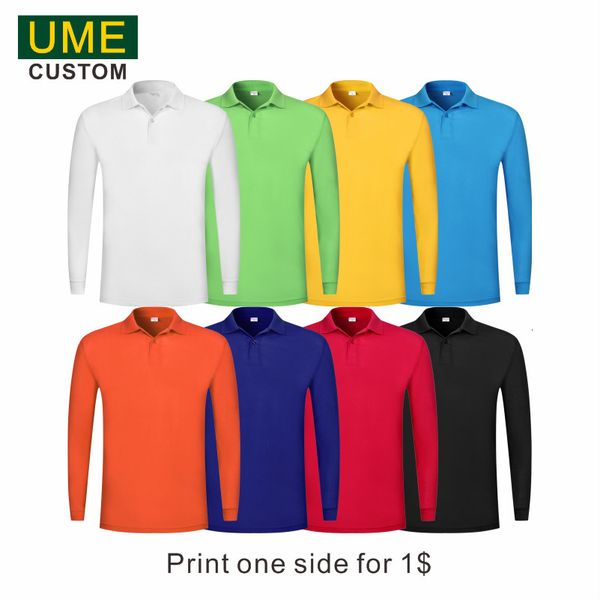 

men's polos breathable long sleeve polo shirt personal group custom embroidery men's long sleeve polo shirt 230217, White;black