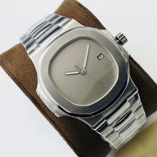 

ppf factory watch 316l fine steel strap case 40mm folding buckle sapphire glass mirror, Slivery;golden