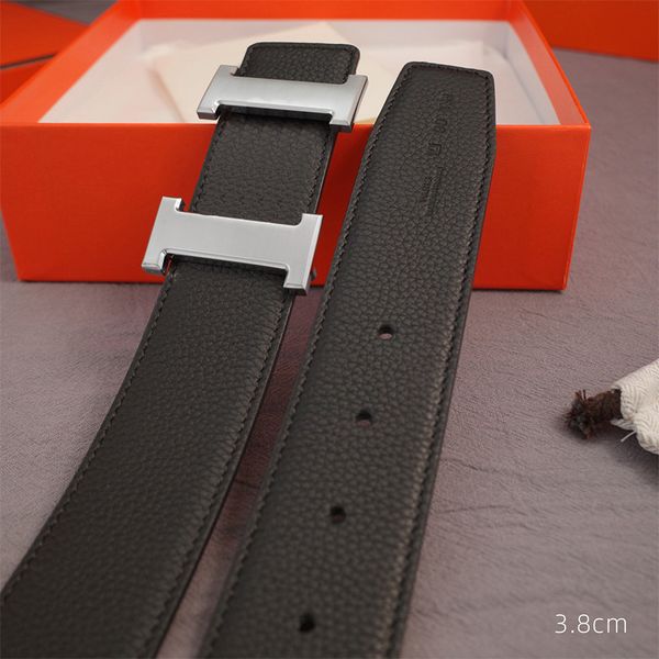 

designer belts for man woman belts lichee pattern cowhide waistbands h smooth buckle luxury belt 5 colors, Black;brown