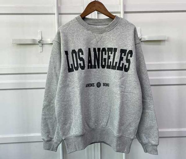 

anine bing women sweatshirt designer pullover classic letter embroidery letter inside fleece crew neck sweater long sleeves hoodie om, Black