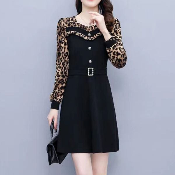 

dress, new leisure slim long-sleeved mother's wear in 2023 summer, Black;gray