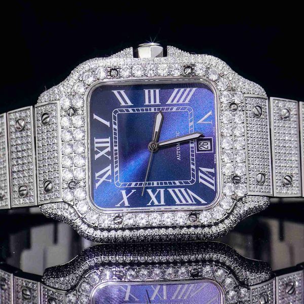 

fashion iced out watchesmens wrist luxury round cut lab gr gaxz, Slivery;golden