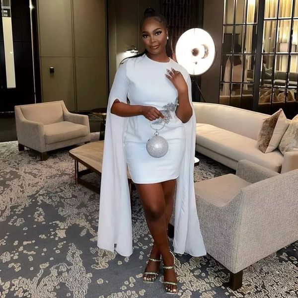 

2023 white satin lace appliques african evening dress scoop neck backless short custom made long pageant gowns, Black;red