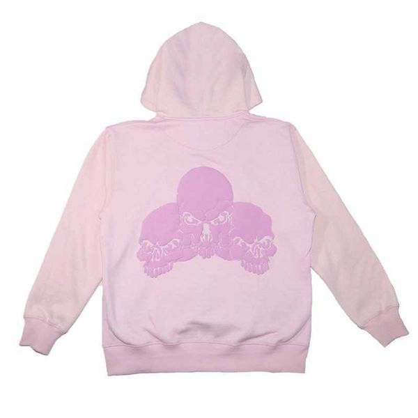 

men's hoodies sweatshirts american fashion brand winter 2022 new skeleton foam hoodie women y2k goth high street harajuku street zipper, Black