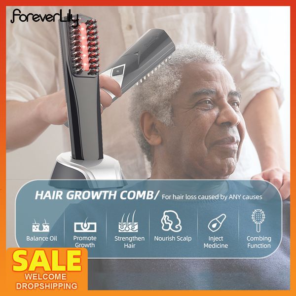 

hair brushes laser infrared growth massage comb scalp applicator massager regrowth care treatment brush anti loss 230217, Silver