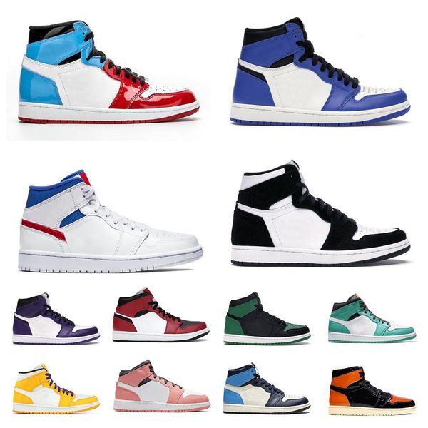 

2023 new 1 basketball shoes men 1s lost found true university blue hyper royal panda dark mocha bred shadow unc smoke grey women sports snea