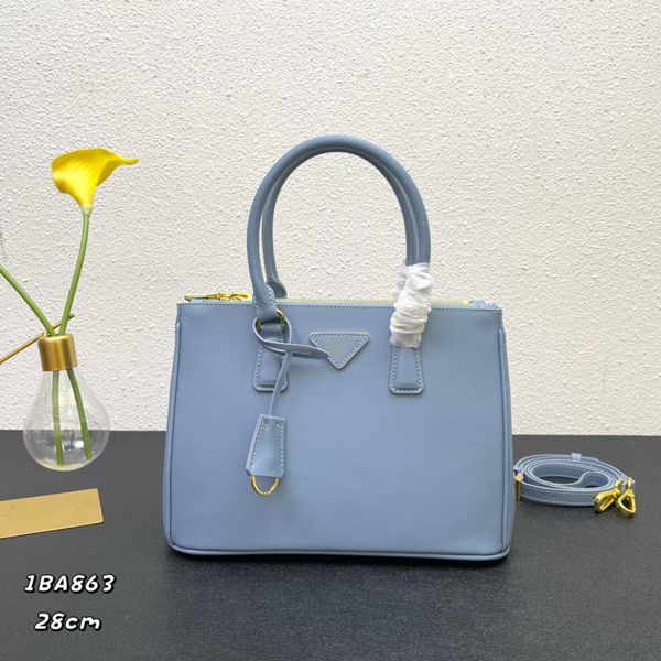 

galleria designer bag wholesale middle saffiano genuine leather shoulder in 6 colors designer leather handles removable leather key ringstra