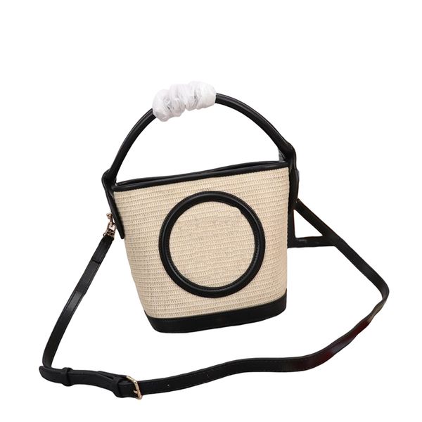 

designer lafia bucket bag womens tote bags brown black beige weave leather summer coastal luxurys fashion small travel handbag wallet