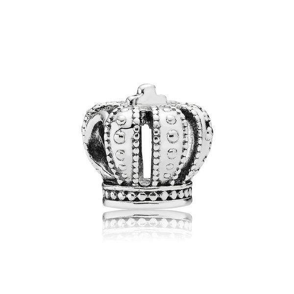 

authentic 925 sterling silver crown charm for pandora womens jewelry snake chain bracelet necklaces making components designer bead charms w, Bronze;silver
