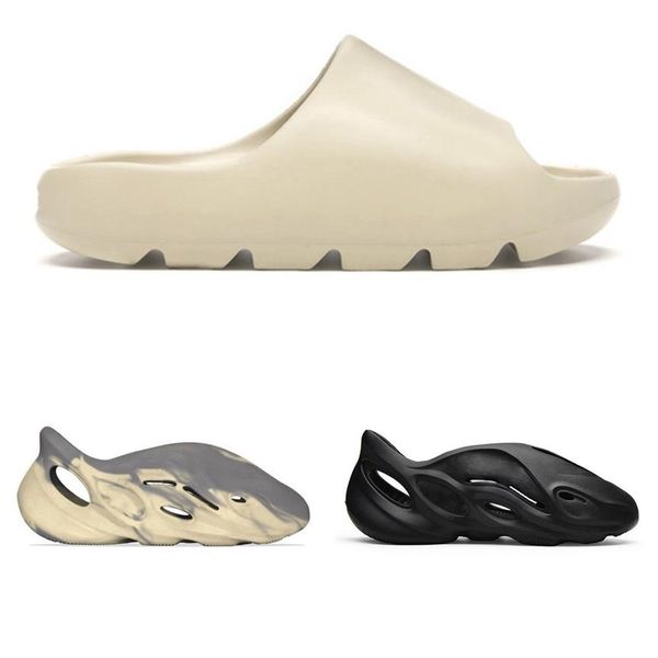 

designer comfortable boost slides slide slipper earth brown mxt moon grey foam runners slippers cream yellow women mens sandals so273f, Black