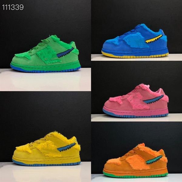 

boy girl low x sb dunkly green spark bright orange bear walking shoes yellow blue fury little running sneakers size 24-35304s, Black