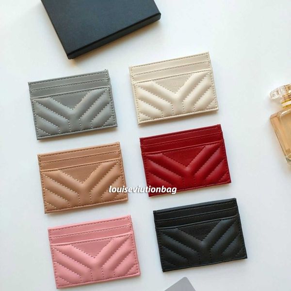 

card yang cover shulin card bag diamond plaid leather ultra-thin one-piece card clip diamond plaid cowhide bank card bag, Red;black