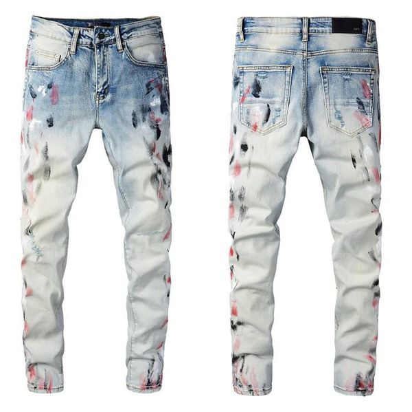 

casual amirly elastic ripped new mens biker jeans jean fashion skinny motorcycle straight stretch slim denim trouser classic pants jeans#328, Blue