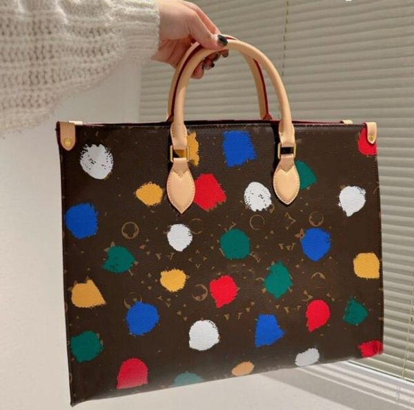 

women bag x yk onthego handbag designer tote luxurious shoulder crossbody bags dot printing monograms large capacitance messenger wallet on