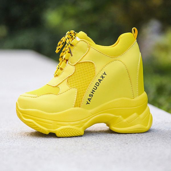 

dress shoes arrival designer sneakers women platform casual woman fashion basket femme yellow boot chunky 230217, Black