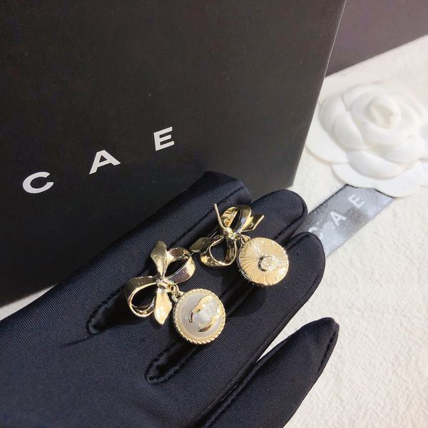 

charming women pearl bow earring designer earrings stud earrings luxury jewelry premium accessories girls sweet and versatile classic logo g, Golden;silver