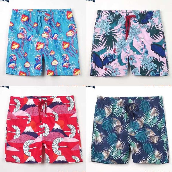 

beach shorts swim swimwear summer clothing drawstring men vilebrequin mens bermuda short turtles embroidery quick drying fashion style flora, White;black