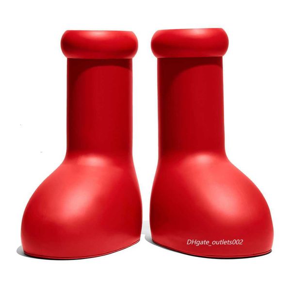 

2023 mschf men women rain boots designers big red boot thick bottom non-slip booties rubber platform bootie fashion astro boy size 35-44 bz0, Black