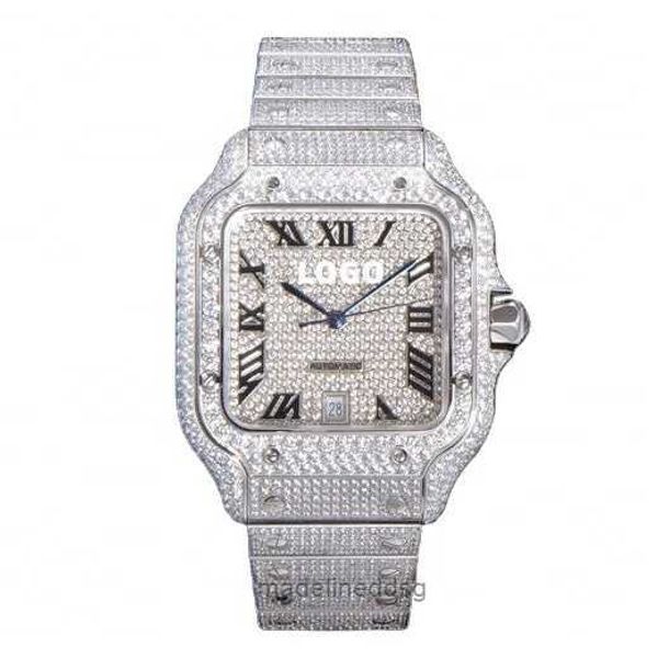 

fashion iced out watchesmens wrist luxury round cut lab gr 83ll, Slivery;golden