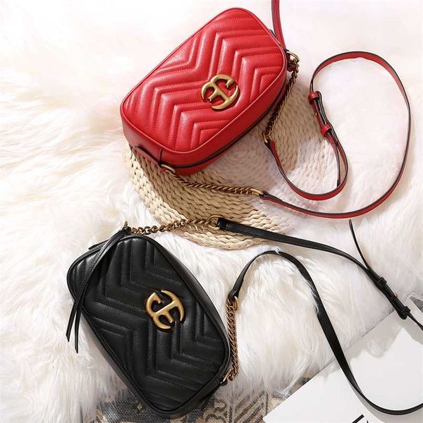 

women's bag new leather women's one-shoulder cross-body camera bag wave pattern women's bag trend