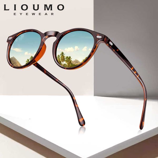 

lioumo design ultralight tr90 polarized sunglasses men women driving round pink shades vintage sun glasses gafas de sol, White;black