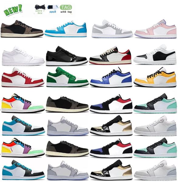 

wholesale jumpman 1 low basketball shoes 1s mens trainers womens shoe travis reverse dark mocha coral inside out bred toe white camo unc wol