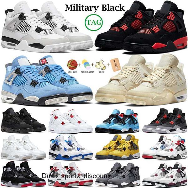 

2023 jumpman 4 4s basketball shoes university blue tech white sail white cement pure money red thunder pony hair guava ice sneakers women