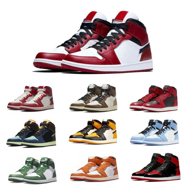 

1s basketball shoes green starfish bred patent dark mocha grey fog denim silver newstalgia shadow women men breathable 1th.