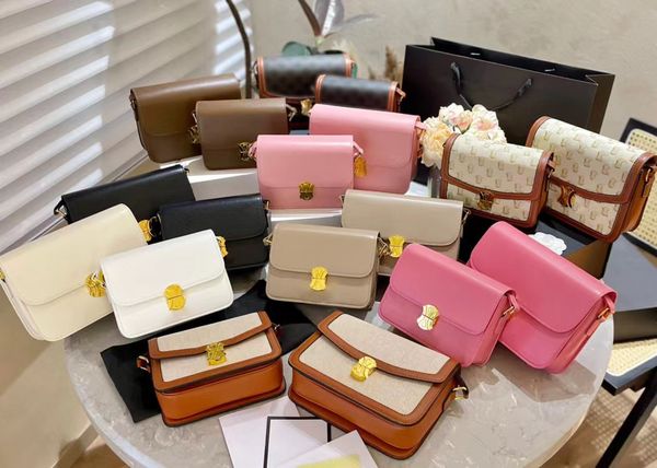

2 sizes teen triomphe shoulder ce bag women's mens genuine leather handbag calfskin tote clutch flap crossbody woman luxury designer