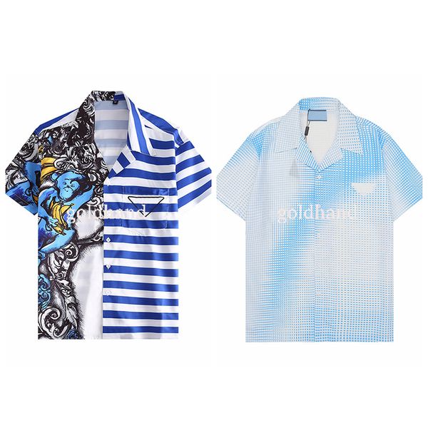 

classic triangle logo men t-shirt plaid animal printed summer tees sport breathable polo shirt short sleeve, White;black