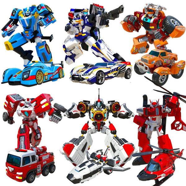

action toy figures abs tobot transformation car to robot toy korea cartoon brothers anime tobot deformation car airplane toys for children g