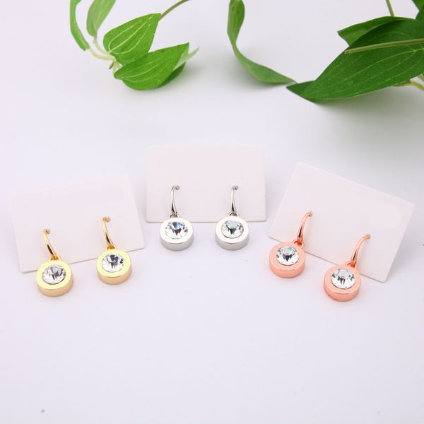 

charm pendant crystal jewelries diamond small designer earrings fashionable trendy plated gold pink hook jewlery designer for women earring, Golden