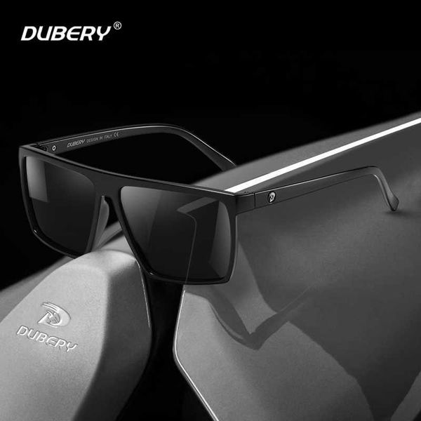 

dubery vintage oversized polarized sunglasses mens classic square driving mirror sun glasses for men retro goggle uv oculos male, White;black