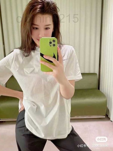 

women's t-shirt designer 23 spring and summer new fashionable hmade cloth triangle men's women's same binding deconstructed v, White