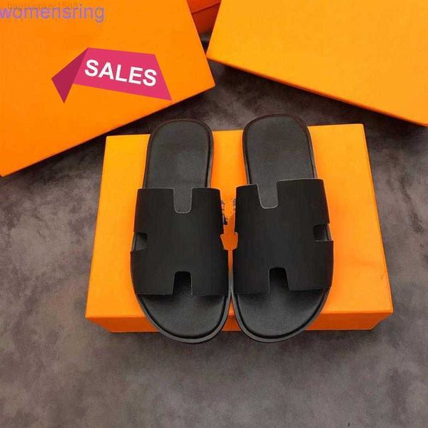 

2023 luxury men's slippers izmir clamshell men's la299x fashion paris oran traditional calf children, Black