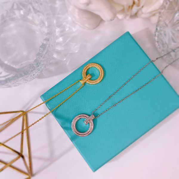 

ring cross gold pendant set necklace 18k diamond necklaces designer hard jewelry chain valentine day christmas gifts for girlfriend wholesal, Silver