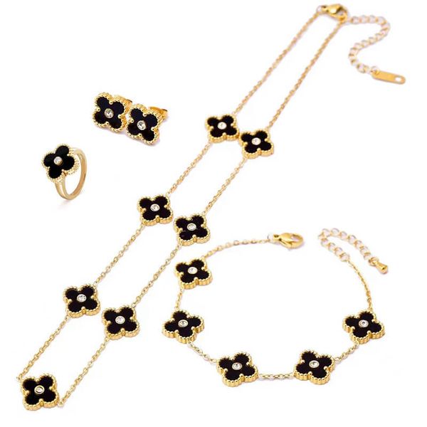 

good lucky luxury women clover pendant necklace bracelet, Silver
