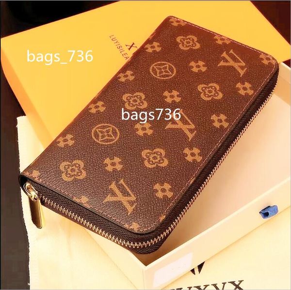 

designers zippy wallet soft leather mens womens iconic textured fashion long zipper wallets coin purse card case holder wih box dust bag clu, Red;black