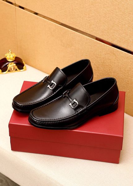 

2023 men's dress shoes fashion brand business genuine leather walking flats gentlemen brand wedding party oxfords size 38-45, Black