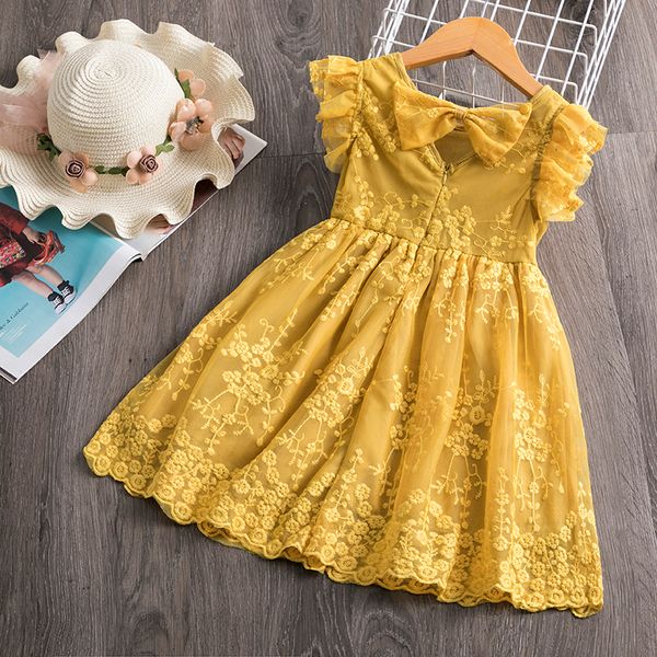 

girls dresses christmas girl lace princess party for wedding vestidos red kids clothes children year 230217, Red;yellow