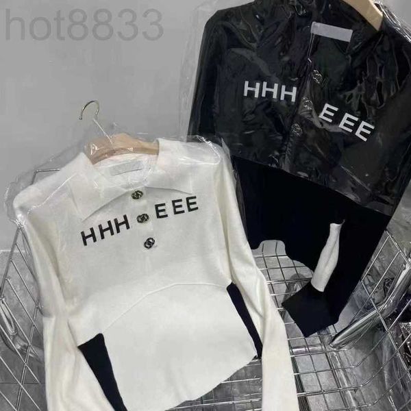 

women's knits & tees designer design classic black white letter casual style ruffled elastic women apparel bb55
